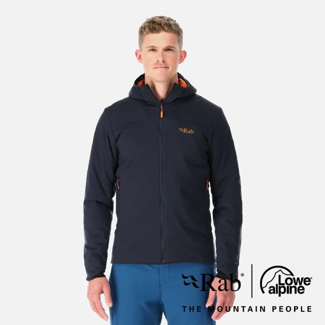 【RAB】Xenair Alpine Light Jacket 輕量防風透氣化纖連帽外套 男款 烏木灰/橘 #QIP01