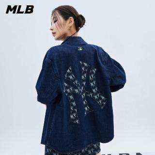 【MLB】牛仔丹寧襯衫 CUBE MONOGRAM系列 紐約洋基隊(3ADRM0434-50NYD)