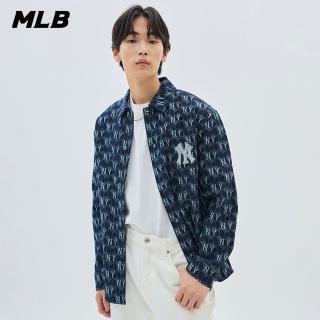【MLB】牛仔丹寧襯衫 CUBE MONOGRAM系列 紐約洋基隊(3ADRM0734-50NYD)