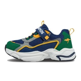 【KangaROOS】美國袋鼠鞋 童鞋 FUSION 2 老爹鞋 慢跑鞋 藍/綠/灰(KK32320)