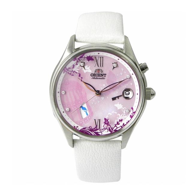 【ORIENT 東方錶】東方幸福青鳥系列印花機械女錶-貝殼紫面/白/34mm(FDM00SL)