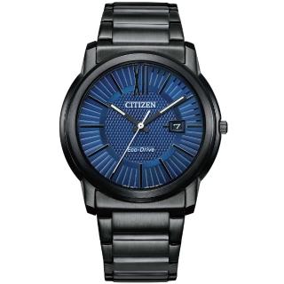 【CITIZEN 星辰】PAIR系列 海軍藍 光動能腕錶 不鏽鋼錶帶(AW1217-83L)