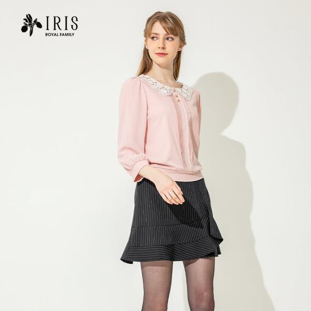 【IRIS 艾莉詩】精緻蕾絲領片棉質上衣-2色(36906)