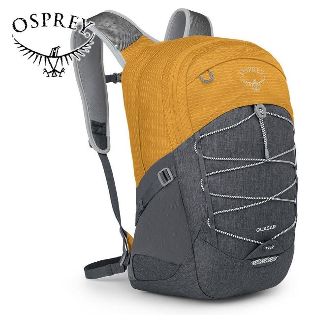 【Osprey】Quasar 26 通勤電腦背包 26L 黃金黃/灰色區域(休閒後背包 電腦背包 筆電背包)