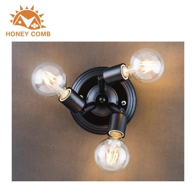 【Honey Comb】工業風3燈壁燈-黑色款(BL-51947)