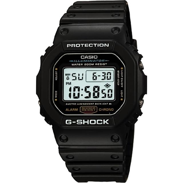 CASIO】G-SHOCK 經典DW-5600系列電子手錶-黑/42mm(DW-5600E-1) - momo