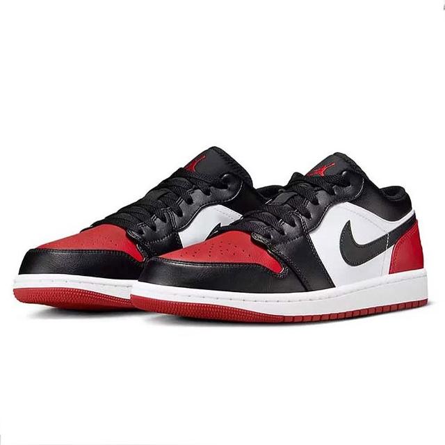 NIKE 耐吉】Air Jordan 1 Low Bred Toe 黑白紅芝加哥公牛黑紅腳趾