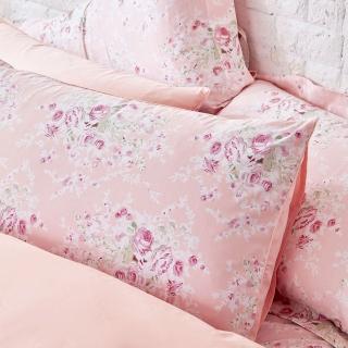 【伊德生活】埃及棉床包枕套組 田園玫瑰粉 雙人(埃及棉、床包、枕套)