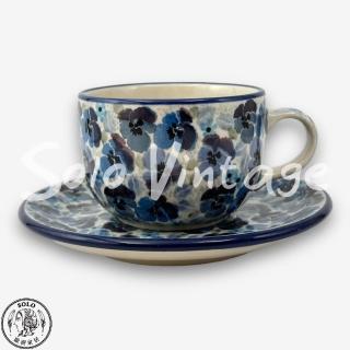 【SOLO 波蘭陶】CA 波蘭陶 200ML 咖啡杯盤組 彩藍三色堇系列 CERAMIKA ARTYSTYCZNA