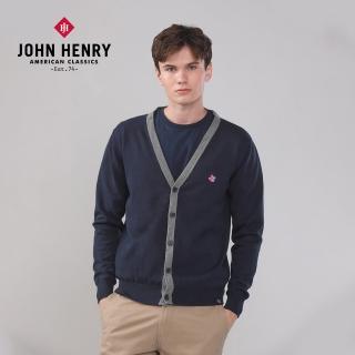 【JOHN HENRY】logo刺繡針織開襟衫