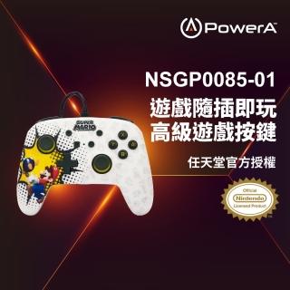 【PowerA】任天堂官方授權 Switch 副廠 增強款有線遊戲手把(NSGP0085-01-超級瑪利歐-白)