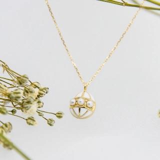 【Dinner collection】白塘磁三珍珠蛋型K金項鍊
