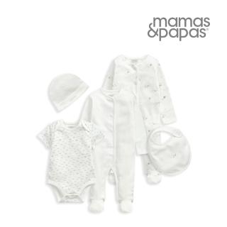 【Mamas & Papas】鸛鳥的祝福-圍兜/包屁衣/連身衣/5件組(2種尺寸可選)