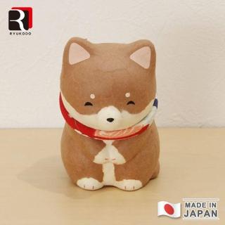 【RYUKODO龍虎堂】日本手工製和紙開運擺飾-彎腰柴犬(茶)
