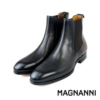【MAGNANNI】西班牙雙色漸層真皮切爾西靴 灰棕色(25426-GRY/TA)