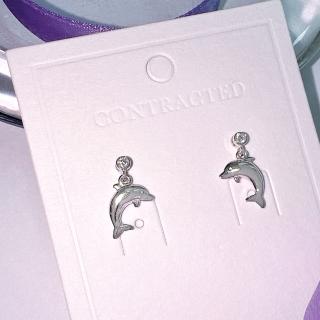 【Niloe】俏麗海豚 海洋風 小巧簡約 純銀耳環 針式耳環 造型設計(925純銀 耳環 針式 鋯石 造型動物 海洋)