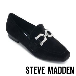 【STEVE MADDEN】RYANN-R 鑽飾絨布樂福鞋(黑色)