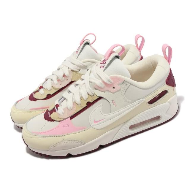 【NIKE 耐吉】休閒鞋Wmns Air Max 90 Futura 女鞋米白粉紅氣墊情人