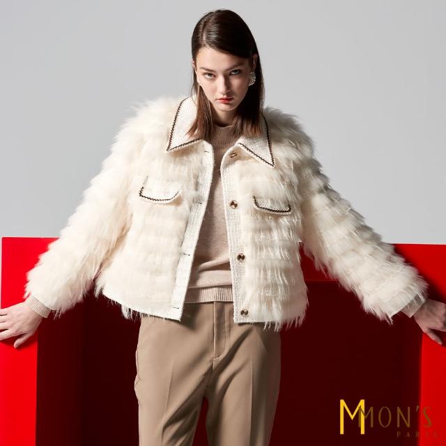 【MON’S】小香風蕾絲貉毛外套(100%貉子毛)