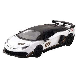 【KIDMATE】1:32合金車 Lamborghini Aventador SVJ白(正版授權 迴力車模型玩具車 藍寶堅尼)