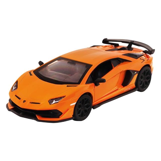 【KIDMATE】1:32合金車 Lamborghini Aventador SVJ橘(正版授權 迴力車模型玩具車 藍寶堅尼)