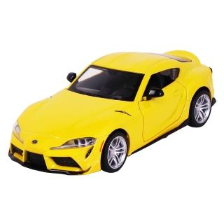 【KIDMATE】1:31合金車 Toyota GR Supra黃(正版授權 迴力車模型玩具車 豐田牛魔王跑車)