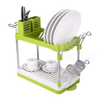 【YOLE 悠樂居】多功能雙層餐具碗盤瀝水架(1組)