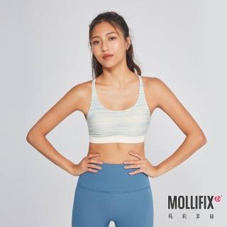 【Mollifix 瑪莉菲絲】俐落V背中強度運動內衣、瑜珈服、無鋼圈、開運內衣(溫柔米)