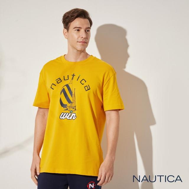 【NAUTICA】男裝 聯名款帆船圖騰短袖T恤(黃)