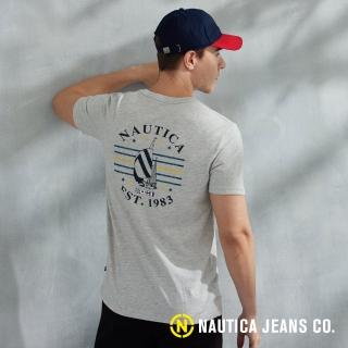 【NAUTICA】男裝 經典品牌帆船印花短袖T恤(灰)