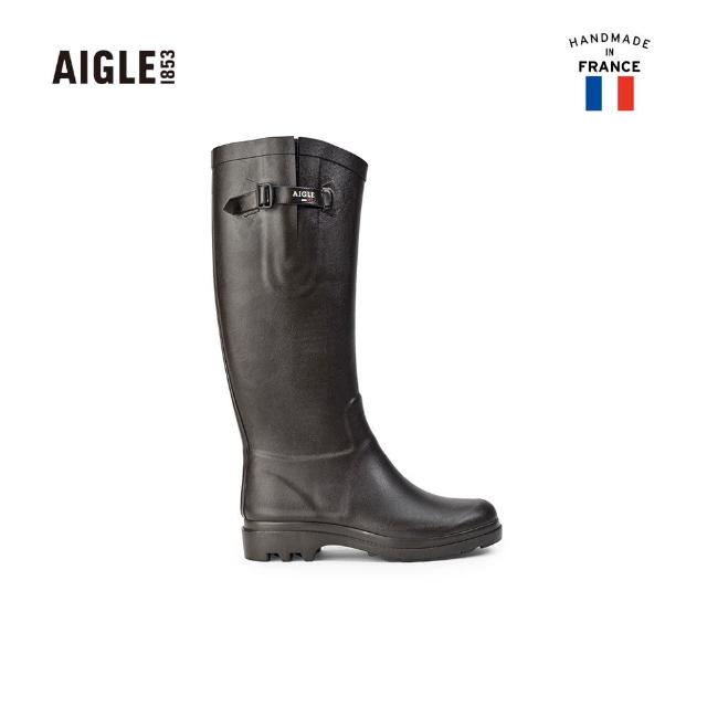 【AIGLE】女 寬版長筒膠靴 AIGLENTINE 2(AG-F8880A160 咖啡)