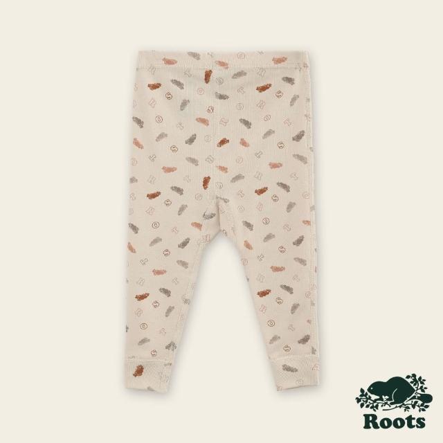 【Roots】Roots嬰兒-絕對經典系列 品牌元素合身長褲(杏桃色)