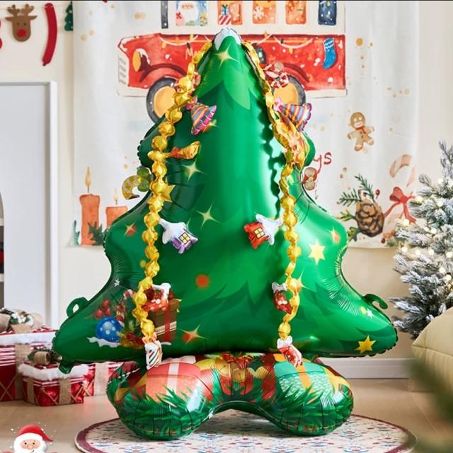 聖誕節佈置超大120cm聖誕樹氣球1入(聖誕節 氣球派對 佈置 聖誕 耶誕 布置 裝飾 氣球)