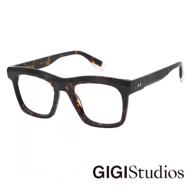 【GIGI Studios】經典方框金飾光學眼鏡(琥珀 - VERNE-6742/2)