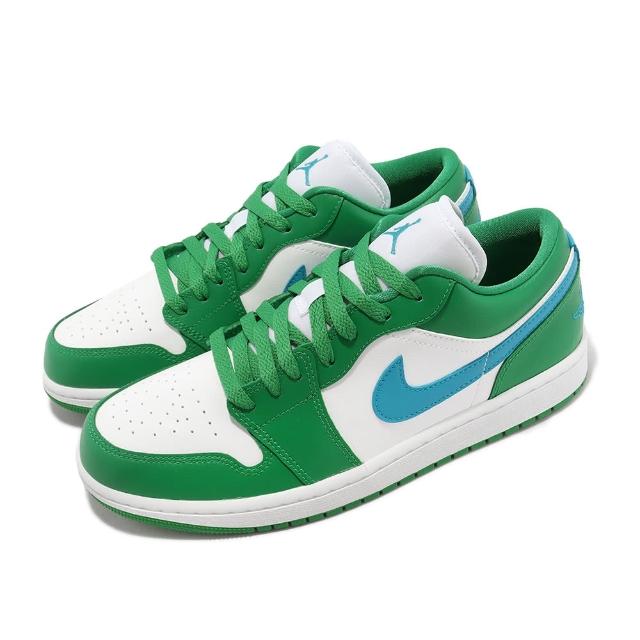 【NIKE 耐吉】Air Jordan 1 Low Lucky Green 綠白藍女鞋男鞋喬丹