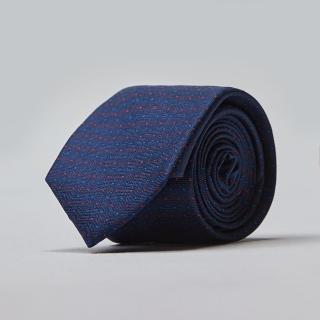 【Carnival 嘉裕】100%真絲男士精品藍色緹花商務領帶(經典緹花 領寬7cm 秋冬 男裝)