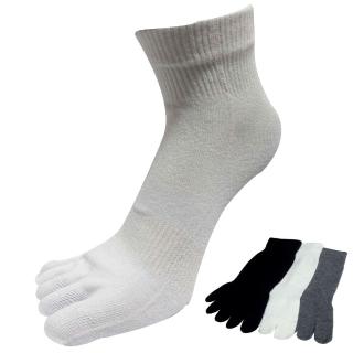 【ELF 三合豐】6雙組 精梳棉輕薄短統無後跟五趾襪(MIT 黑色、灰色、白色)