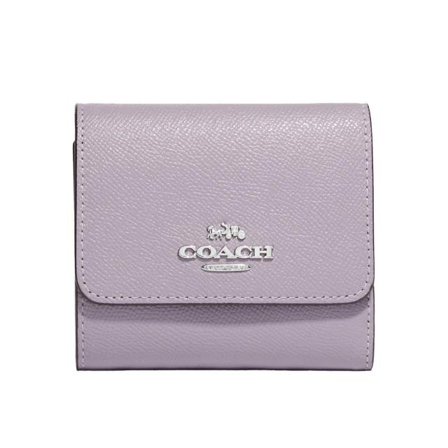 【COACH】三折拉鍊零錢袋短夾（季節限定-霧紫）