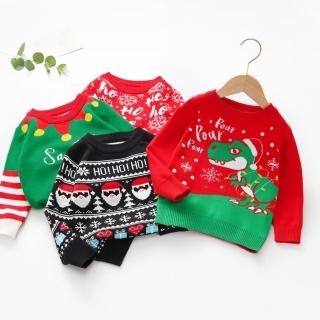 【橘魔法】聖誕總匯針織毛衣 (針織衫 毛衣 長袖毛衣 線衫 聖誕節 大紅 耶誕節 男童 童裝 兒童)