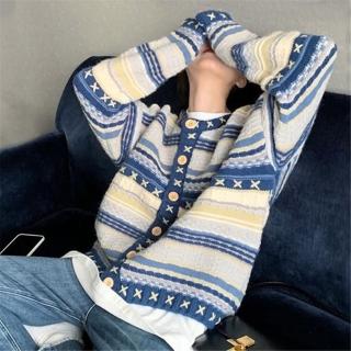 【ibella 艾貝拉】手工感海洋星長袖針織外套毛衣針織上衣51-24-83026-23(F 尺碼)