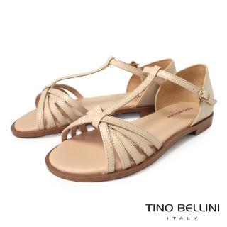 【TINO BELLINI 貝里尼】巴西進口T字細帶平底涼鞋FS7T004(裸膚)