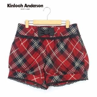 【Kinloch Anderson】搖滾紅格紋蝴蝶結配飾縮口短褲 金安德森女裝(KA0275203 紅格)