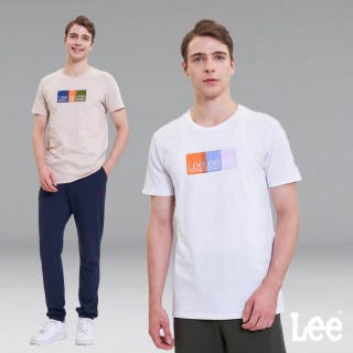 【Lee 官方旗艦】男裝 短袖T恤 / 疊影方框 小LOGO 共2色 標準版型 / UR 系列(LL22022397W / LL220223K14)