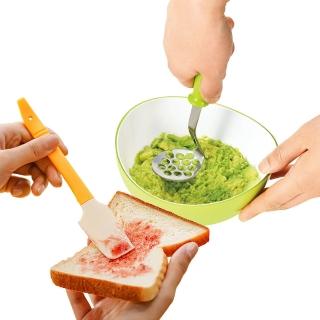 【日本Shimomura】蔬果搗泥器+矽膠刮刀(2件特惠組)