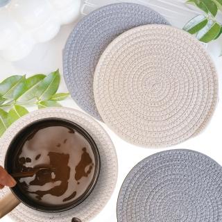 日式簡約編織隔熱墊25cm 餐桌墊(吸水杯墊 餐桌墊 耐熱墊)