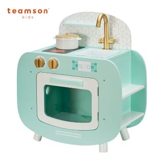 【Teamson】小小廚師雷納木製玩具廚房 附鍋具