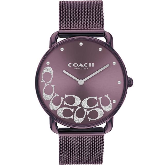 【COACH】Elliot 金屬光C字紫色米蘭帶女錶 母親節禮物(CO14504339)