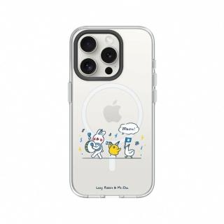 【RHINOSHIELD 犀牛盾】iPhone 15系列 Clear MagSafe兼容 磁吸透明手機殼/music!(懶散兔與啾先生)