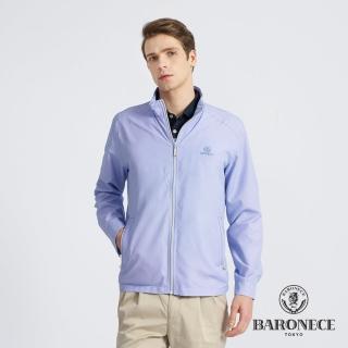 【BARONECE 百諾禮士】男款 抗UV格紋立領薄夾克外套-天藍色(1198665-32)