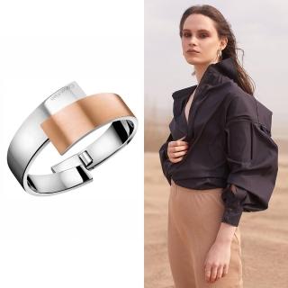 【Calvin Klein 凱文克萊】Intense系列經典雙色金個性手環-S/M(ck手環)